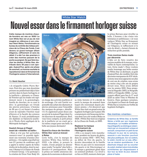 White Star Watch sous les projecteurs du journal Le O, au cœur de son berceau historique